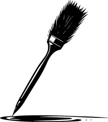 Cosmetic Brush Silhouette Symbol in Clean Modern Style