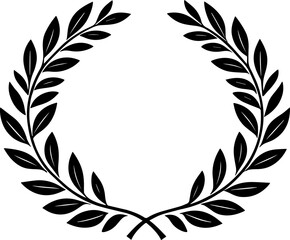 Laurel Wreath Silhouette Symbol in Clean Modern Style