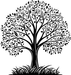 Big tree silhouette icon
