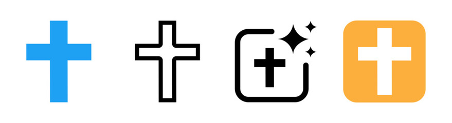 Obraz premium Ilustração vetorial da cruz de Jesus com símbolo cristão e elementos de arte religiosa