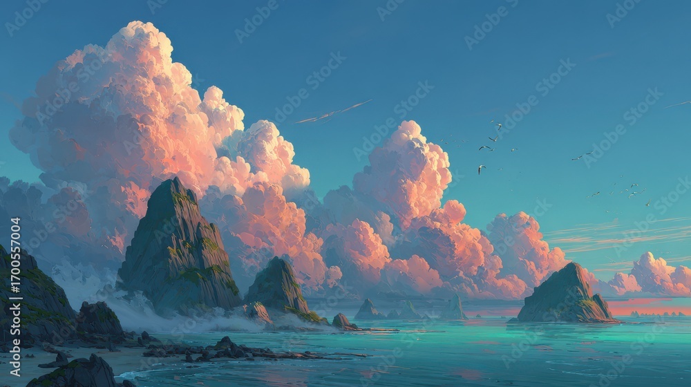 Aufkleber infinite possibilities creating serene cloud landscapes with kubernetes icons