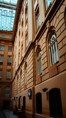 Centro Cultural Banco do Brasil de Minas Gerais em Belo Horizonte, parte interna da parede com...