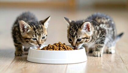 Two kittens eating from a bowl (2)