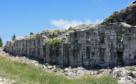 Military Fortification called FORTE DOSSO DELLE SOMME in Italy built by the Austro Hungarian Empire between 1911 and 1914 to defend the border with Italy