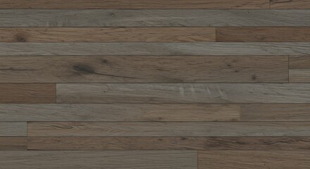 Fototapeta premium Wood floor panels arranged horizontally with varying shades of brown and gray