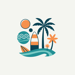 Tropical Vibes: Summer Beach Illustration © ohe