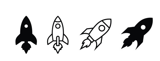 Space Rocket Silhouette Vector Illustration