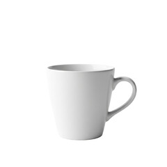 Obraz premium PNG einer weißen Kaffeetasse mit Henkel, schlicht und minimalistisch.