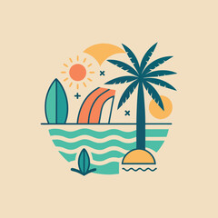 Tropical Vibes: Summer Beach Illustration © ohe