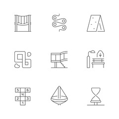 Set line icons of playground