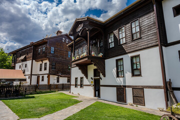 Row of restored wooden Ottoman houses in Taraklı