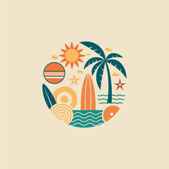 Tropical Vibes: Summer Beach Illustration