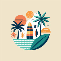 Tropical Vibes: Summer Beach Illustration © ohe