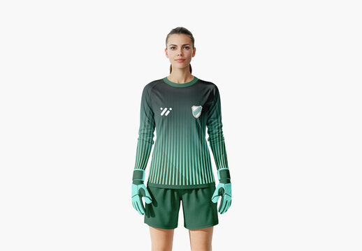 Female Soccer Goalkeeper Mockup