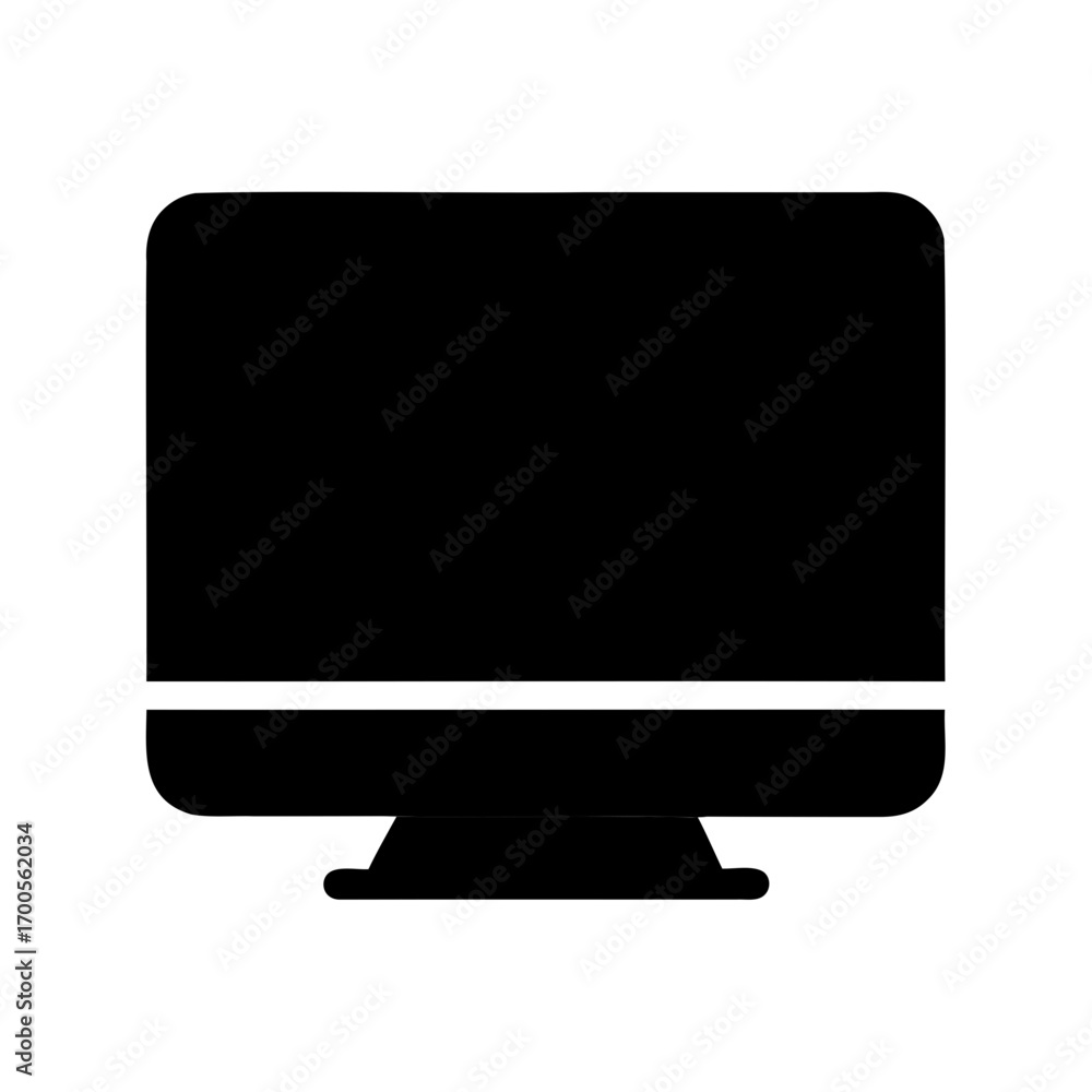 Aufkleber simple flat vector illustration of a computer monitor, isolated on white background