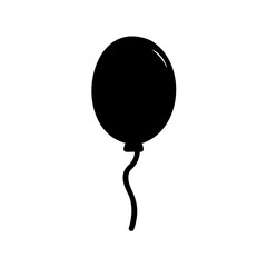 Black monochrome balloon illustration, a simple party design for event celebration