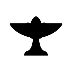 Elegant black silhouette of a bowl with rounded fruit, isolated design