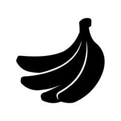 A silhouette representation of a bunch of bananas in black and white
