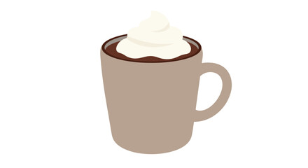 Simple isometric coffee mug with cream topping