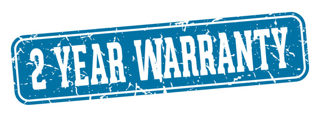2 year warranty rectangular sign. 2 year warranty stamp