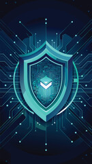 Fototapeta premium Digital data protection concept illustrating security and shielding through abstract tech circuitry graphic