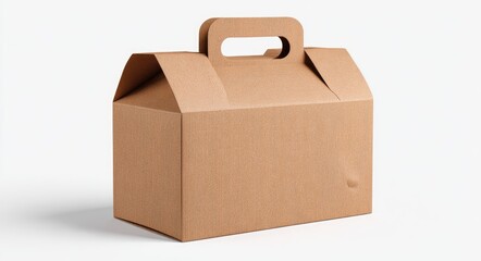 Light brown cardboard box with handle