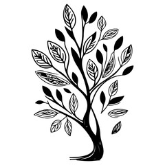 tree half spring autumn floral illustration sketch draw