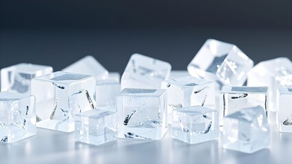 Creative Tower Ice Cubes Mesmerizing Frosty Abstract Background Artistic