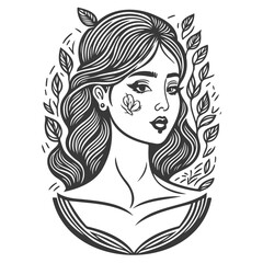 beautiful young woman history month day illustration grey