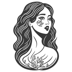 beautiful young woman history month day illustration grey
