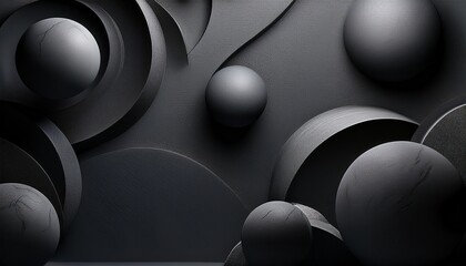 Abstract Dark Grey Background With Spheres And Layered Textures This Image Exudes A Sense Of Mystery And Sophistication