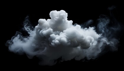 Naklejka premium Abstract Cloud Like Smoke Formation Against Black Background