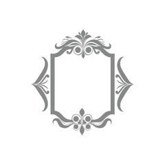 Elegant Decorative Frame with Floral Flourishes Design Illustration