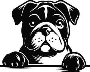 Cute Peeking Dogs Silhouette Clipart – DIY Crafts & Digital Downloads