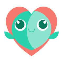 Cute Heart Character with Big Eyes and a Sweet Smile Perfect for Valentines Day