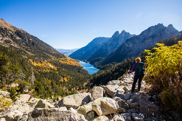 Autumn landscape in Aiguestortes and Sant Maurici National Park, Spain