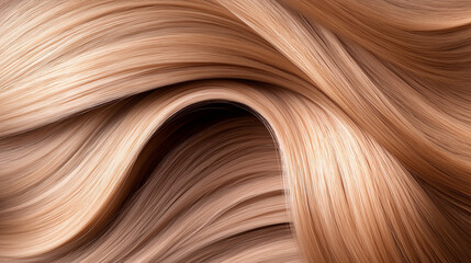 Obraz premium Flowing strands of soft blonde hair in wavy texture 