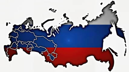 Obraz premium russia map with flag
