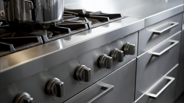 Stainless Steel Surface with Water Flow