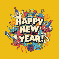 Fototapeta premium happy new year party