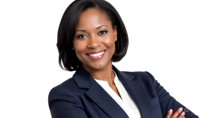 Confident Businesswoman Portrait Isolated on White