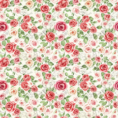 Elegant rose pattern with vintage stamps adds romantic charm and timeless appeal, patern seamless, Stock royalty.