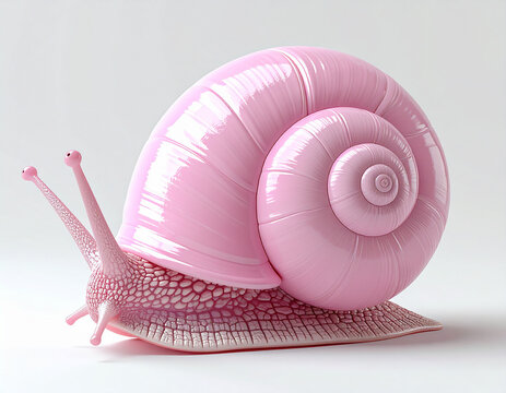 pink snail on white background