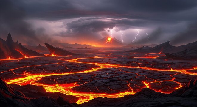 Storm Clouds Over the Molten Plains