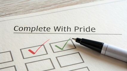 Checklist with Pen and Checks Symbolizing Accomplishment and Pride