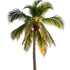 Coconut Palm Tree Isolated on White Background