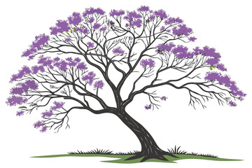 Obraz premium vector tree with pink flowers
