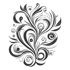 royal swirls flower illustration grey