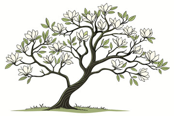 Obraz premium vector tree with green leaves