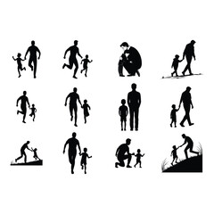 Dad With Child Silhouette Artwork  
